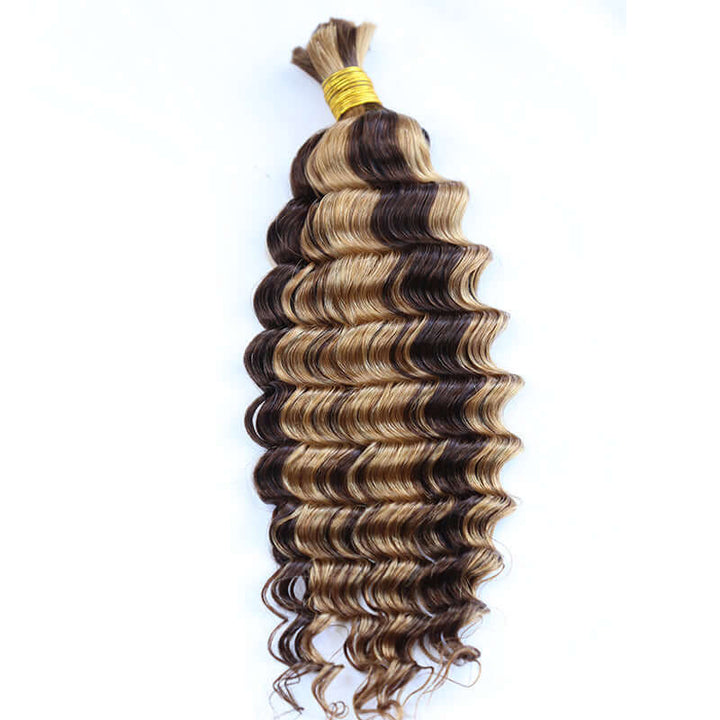 Bulk Human Hair For Braiding #4/27 Deep Wave