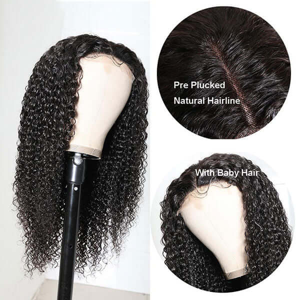 5X5 Kinky Curly Lace Wigs Human Hair for Black Women Pre Plucked with Baby Hair
