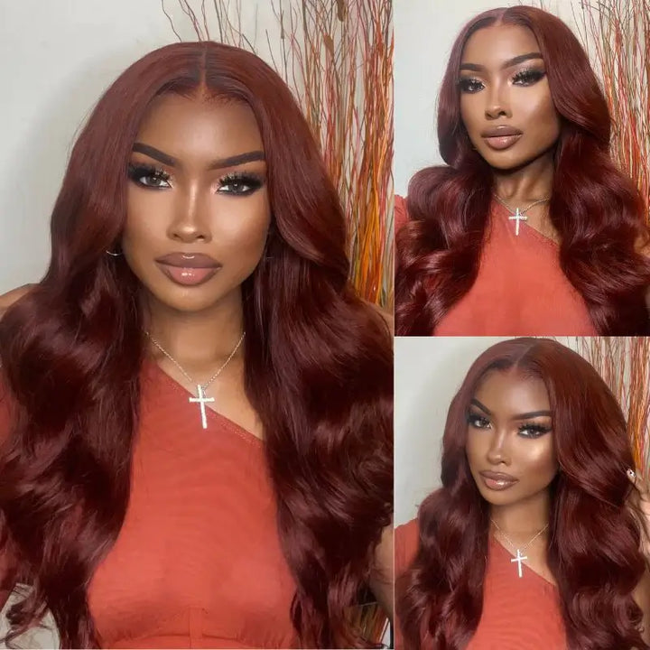 Reddish Brown Color Lace Wig Body Wave Virgin Human Hair Weekly Recommend