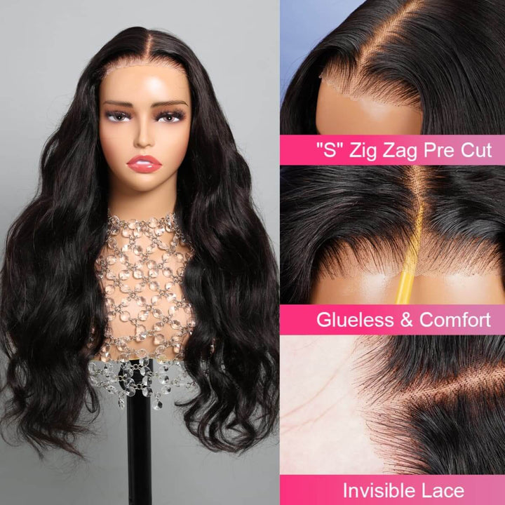 Super Sale Pre Cut 4X6 Ready to Wear and Go Lace Glueless Wigs Straight Human Hair Wigs