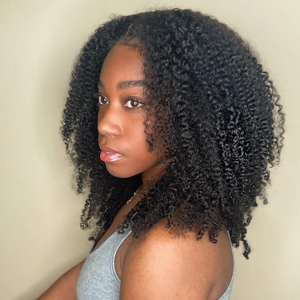 Afro Kinky Curly Hair Wigs Human Hair Lace Frontal Wigs Curly 4C Kinky Curly Human Hair Wig Natural Hairline