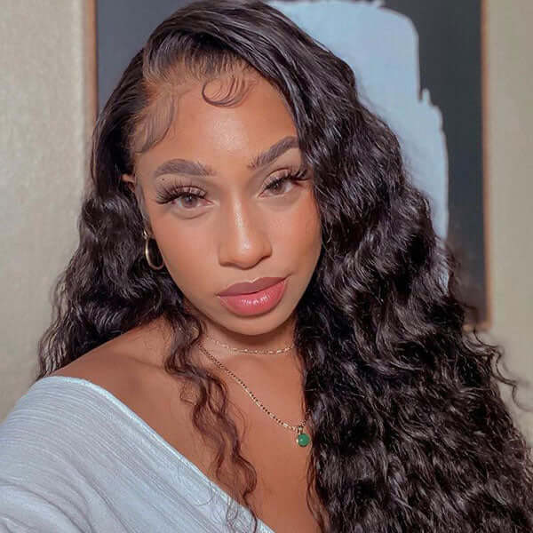 Water Wave 5x5 Glueless Lace Wigs Human Hair Pre Plucked Closure Wigs