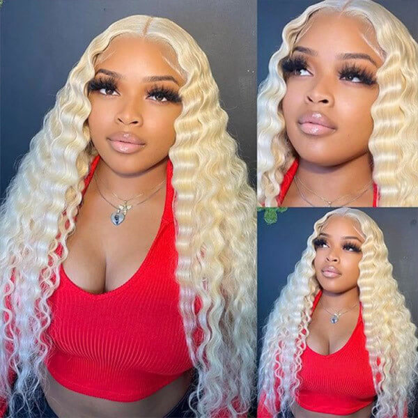 Loose Deep Wave HD Transparent Lace 613 Blonde Human Hair Wigs