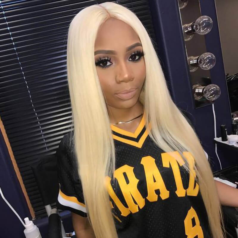 Blinghair 5x5 613 Blonde Transparent HD Lace Closure Wigs Straight Virgin Human Hair Wigs