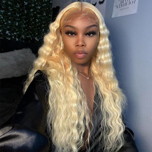 Loose Deep Wave HD Transparent Lace 613 Blonde Human Hair Wigs