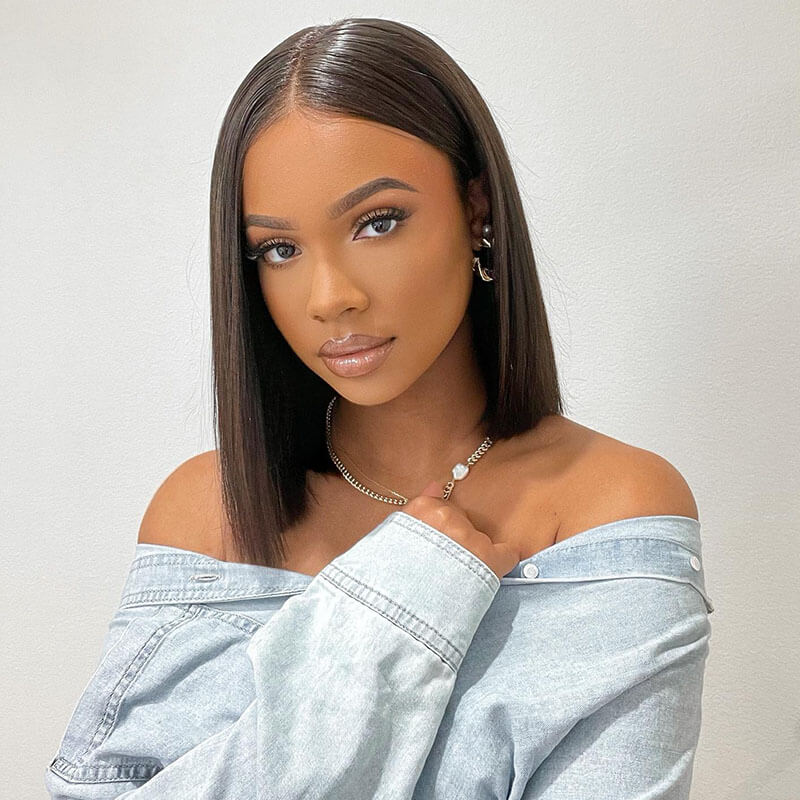 No Code Needed | 13*4 Straight Bob Lace Front Human Hair Wigs 4*4 Lace Closure Wig
