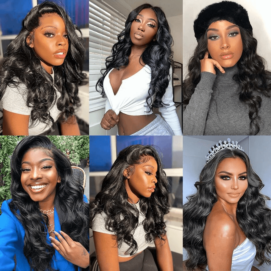 13x6 Body Wave Lace Front Human Hair Wigs 150% Density Brazilian Transparen Lace Frontal Wig For Women