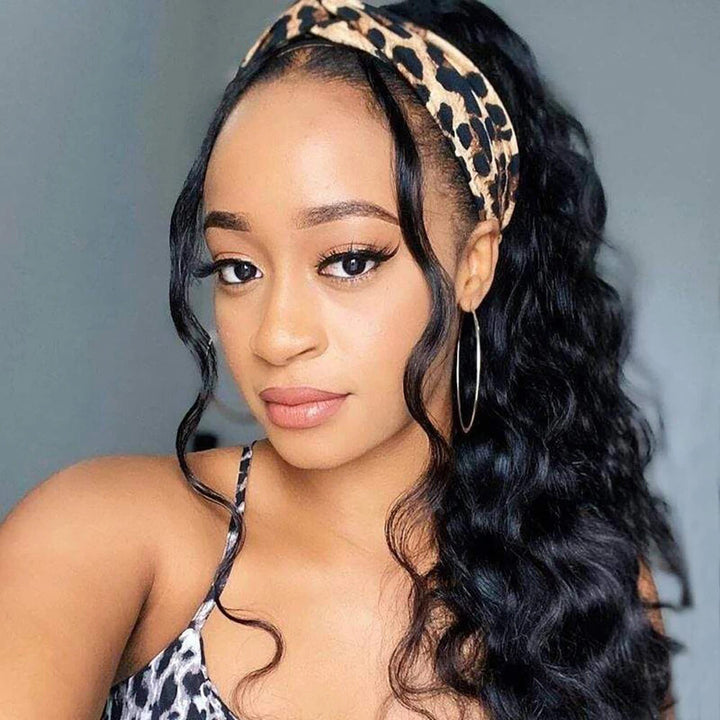Super Sale Body Wave Human Hair Wig Glueless Headband Wig