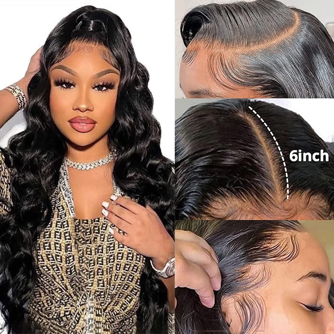 13x6 Body Wave Lace Front Human Hair Wigs 150% Density Brazilian Transparen Lace Frontal Wig For Women