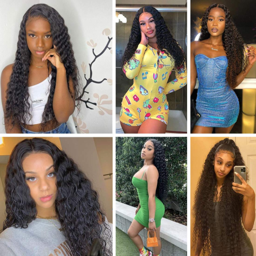 Deep Wave Wig 13*4 Transparent Lace Front Wigs Brazilian Human Hair Wigs