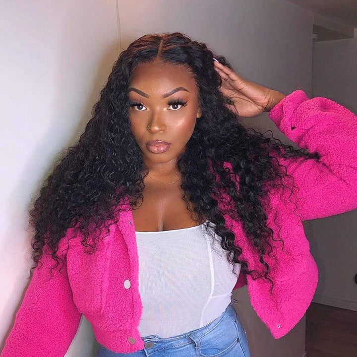 Deep Wave Wig 13*4 Transparent Lace Front Wigs Brazilian Human Hair Wigs