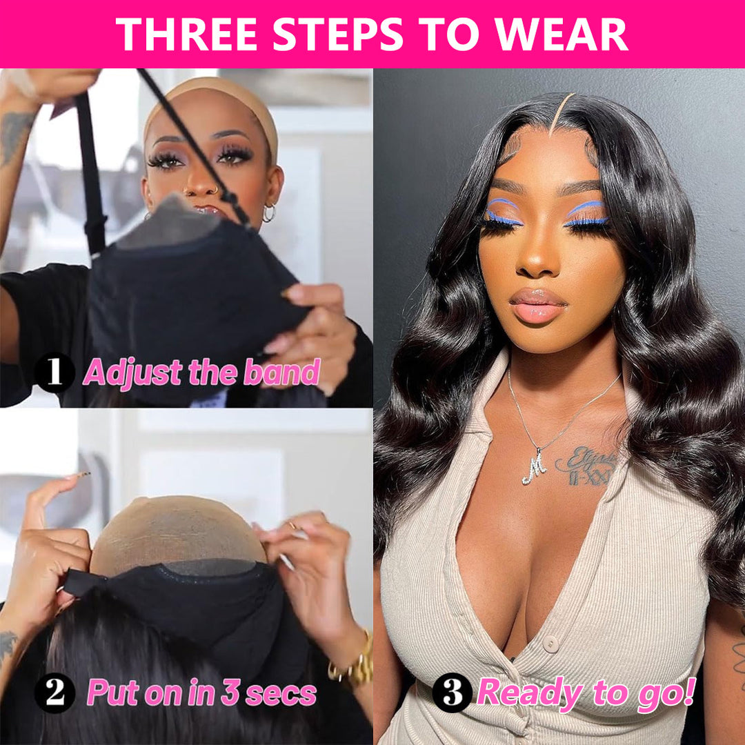 7x5 Ready to Wear Glueless Human Hair Wigs Body Wave Bleached Knots Pre-Cut 6x4 Lace Closure Wig
