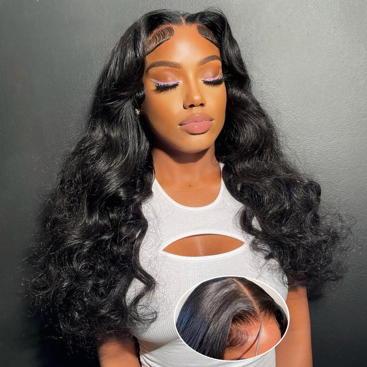 7x5 Ready to Wear Glueless Human Hair Wigs Body Wave Bleached Knots Pre-Cut 6x4 Lace Closure Wig