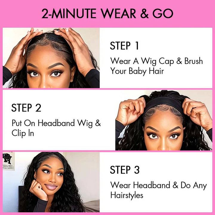 Super Sale Burmese Curly Headband Human Hair Wigs No Code Needed