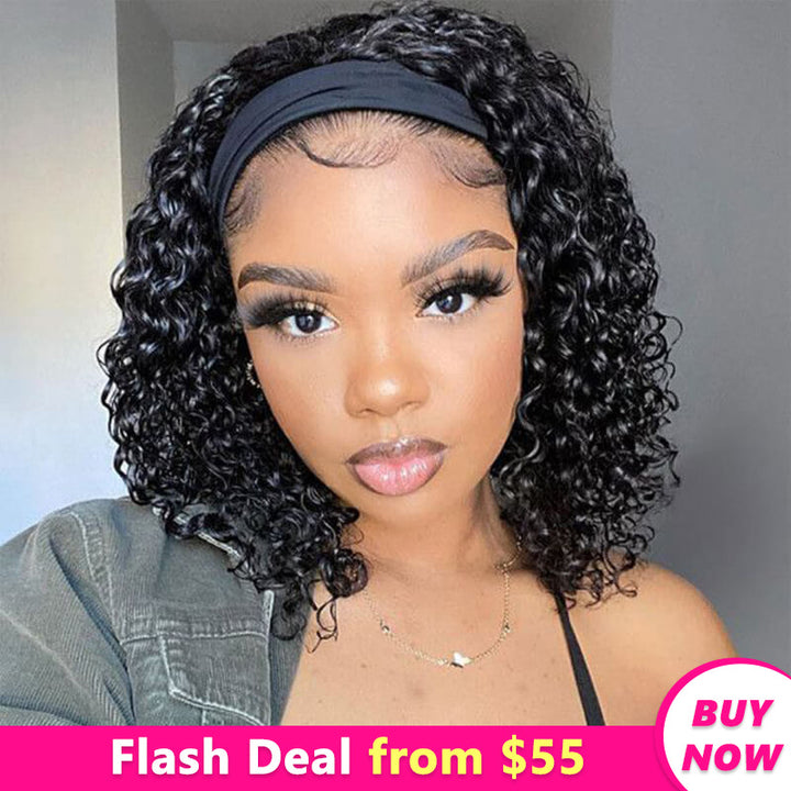 BlingHair Kinky Curly Headband Human Hair Wig No Code Needed