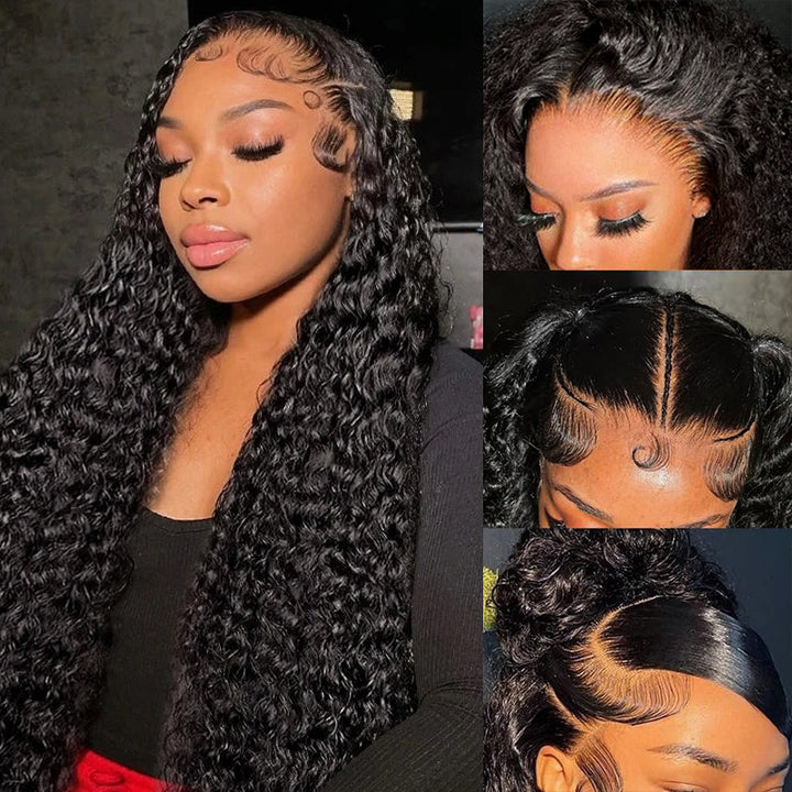 13x6 Full Frontal Kinky Curly Transaprent Lace Front Human Hair Wig