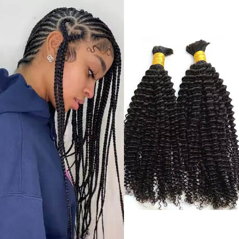 Curly Bulk Hair for Braiding 100g Per Pack No Weft Extensions 100% Human Hair Natural Remy Bulk Hair