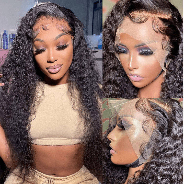 Super Sale $119 20" Kinky Curly 13X4 Lace Frontal Human Hair Wig 150% Density