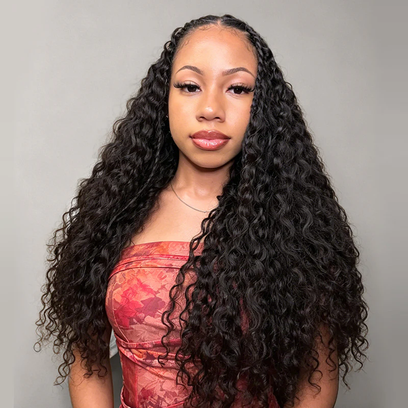 Bling Hair New In Burmese Curly Crochet Human Hair, Designed for Miracle Knots Boho Braids Plush Texture Time-Saving Wear[No Code Needed]