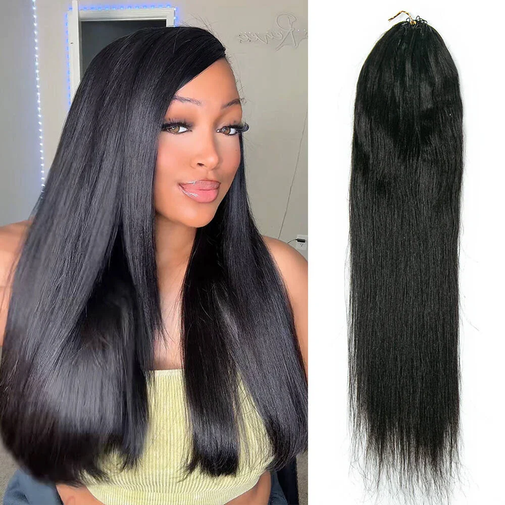 Bling Hair New In Silky Straight Feather Crochet Braid Natural Black Human Hair Extensions