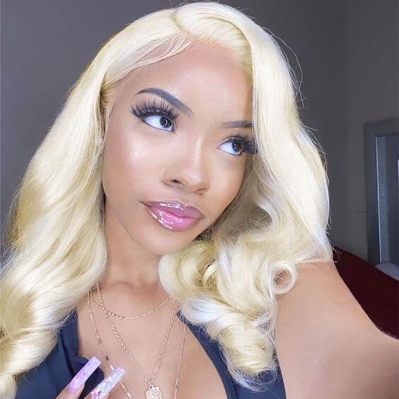613 Blonde Body Wave 13x4 13x6 Transparent Lace Front Human Hair Frontal Wigs 180% Density