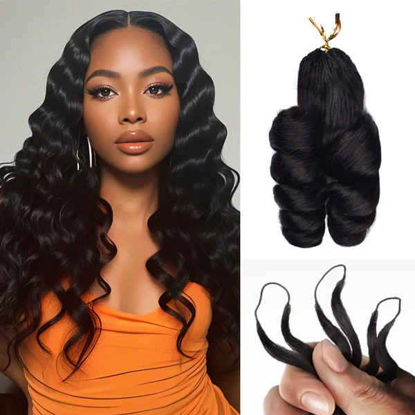 Bling Hair New In Loose Wave Crochet Hair Natural Black Human Hair Extensions[No Code Needed]
