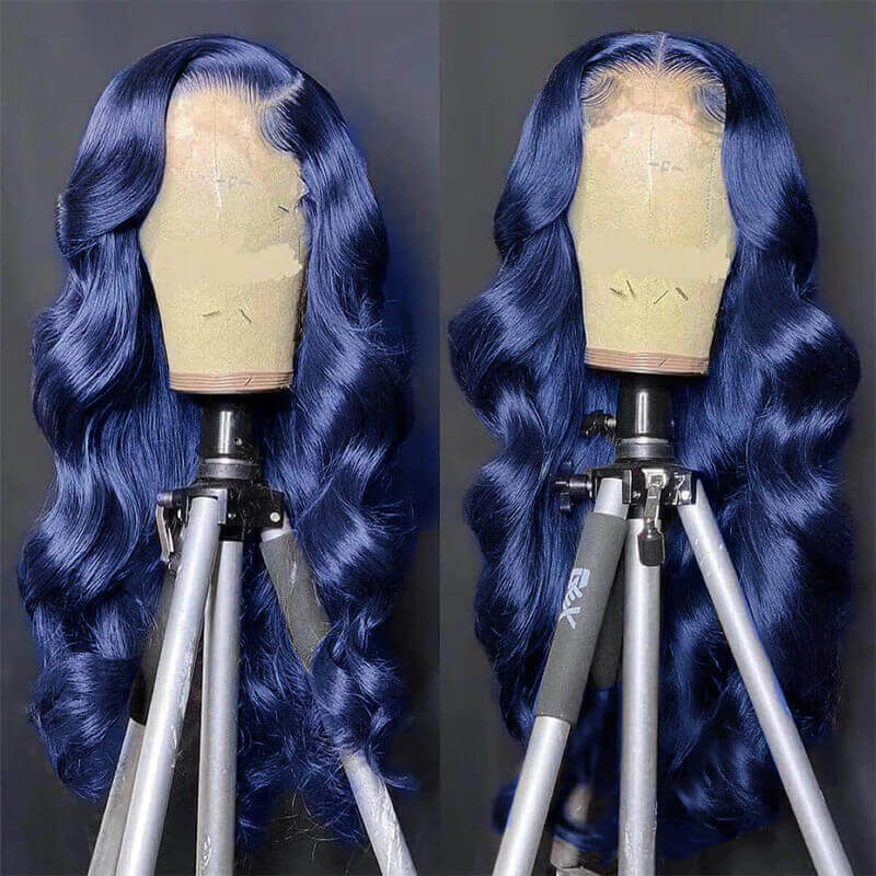 Flawless Blue BlingHair Body Wave Human Hair Wigs Pre Plucked With Baby Hair