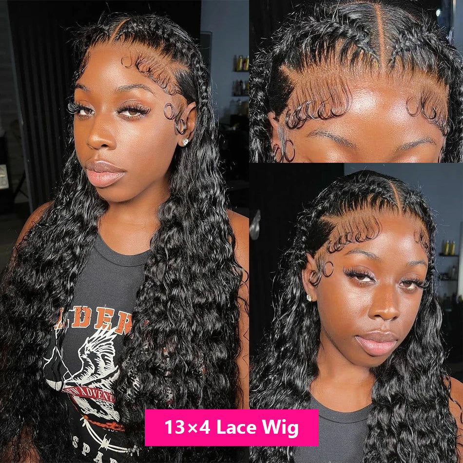 Bling Hair Fashion 32inch 13x4 13x6 Deep Wave Lace Front Wig Human Hair Glueless Lace Frontal Wigs for Women