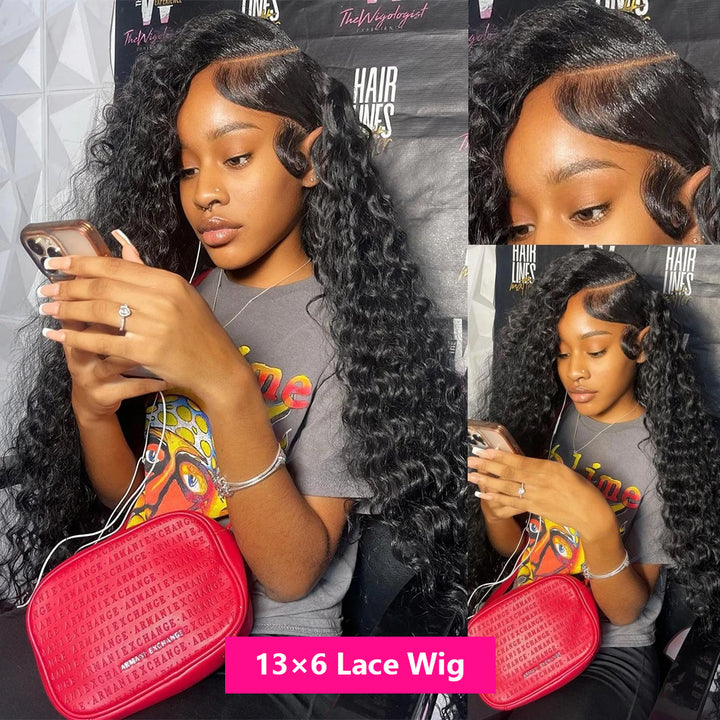 Bling Hair Fashion 32inch 13x4 13x6 Deep Wave Lace Front Wig Human Hair Glueless Lace Frontal Wigs for Women