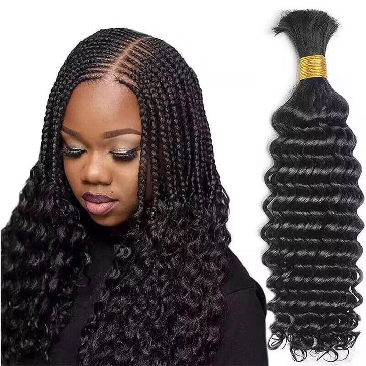 Deep Wave Bulk Hair Extensions for Braiding