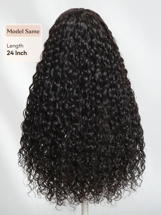 Pull Go 13x6 13x4 Bye-Bye Slip™ Put On And Go Glueless Water Wave Drawstring Wig