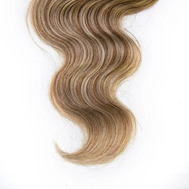 New Lightweight Blend #27/30/613 Mixed Color Body Wave Feather Crochet Human Hair Extensions In Bling Hair