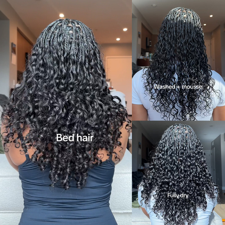 Bling Hair In New Water Wave Crochet Human Hair for Boho Braids with Miracle Knots Time-Saving Install[No Code Needed]
