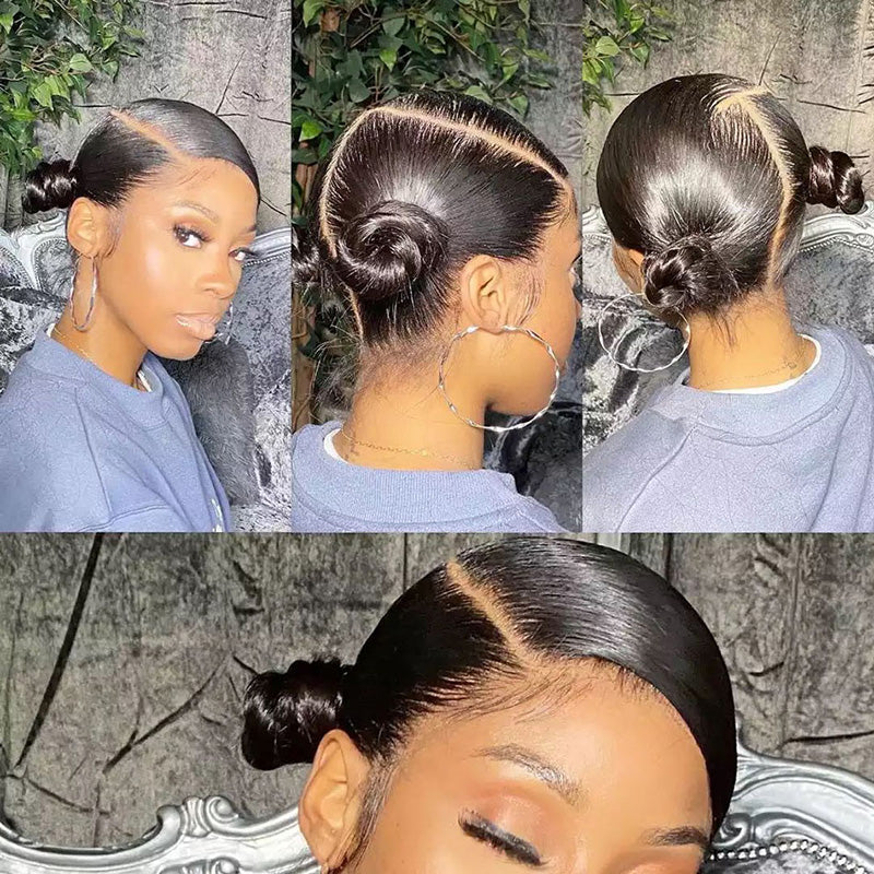 Bling Hair Full Lace Human Hair Wigs Brazilian Straight Transparent Lace Wig for Braids 150% Density