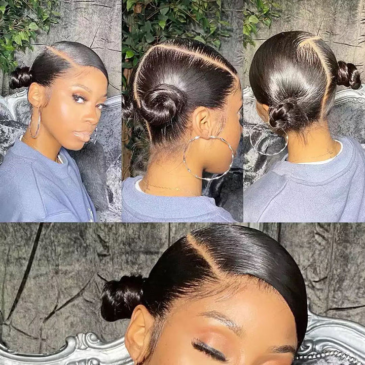 Bling Hair Full Lace Human Hair Wigs Brazilian Straight Transparent Lace Wig for Braids 150% Density