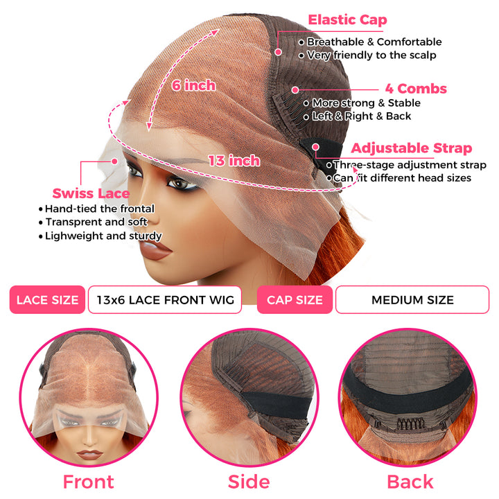 Bling Hair Brown Lace Front Human Hair Wigs Color #4 Body Wave 13x4 13x6 Lace Frontal Wig 180% Density