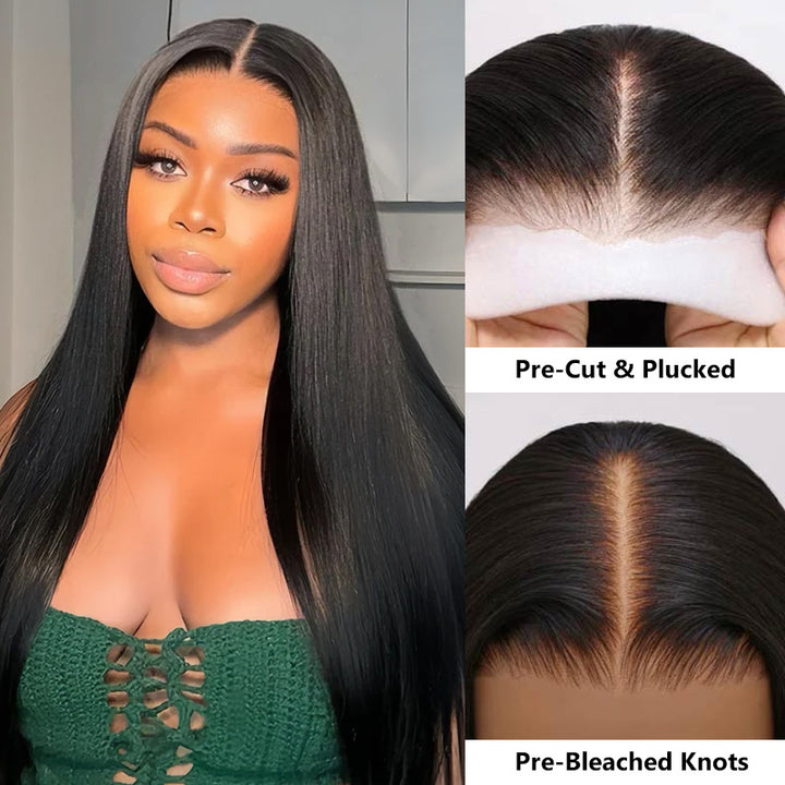 Pre-Everything Glueless Human Hair Wigs Straight 7x5 6x4 Lace Closure Wig