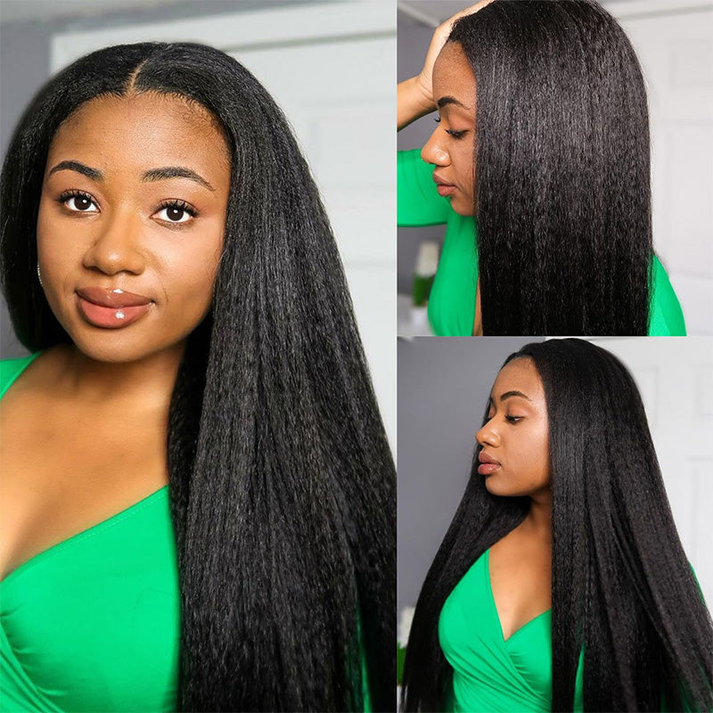 Pre-Everything Kinky Straight Glueless 7x5 6x4 Lace Closure Human Hair Wigs