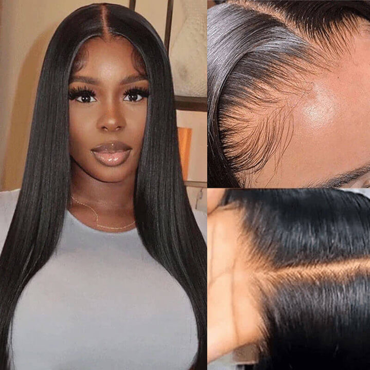 Bling Hair 13x4 HD Lace Front Wigs Straight Virgin Hair Wigs With Baby hair Melted Match All Skin