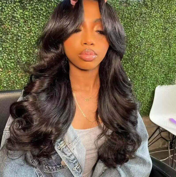 Face-Framing Curtain Bangs Body Wave Wig Glueless Ready Go 6x4 Pre-Bleached Tiny Knots Pre-Plucked Lace Wig