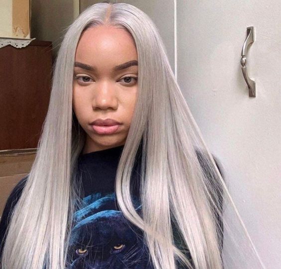 30 32Inch Grey Straight Lace Frontal Human Hair Wig Preplucked Colored HD Transparent Lace Wigs For Women Bling Hair
