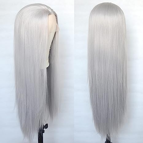 30 32Inch Grey Straight Lace Frontal Human Hair Wig Preplucked Colored HD Transparent Lace Wigs For Women Bling Hair