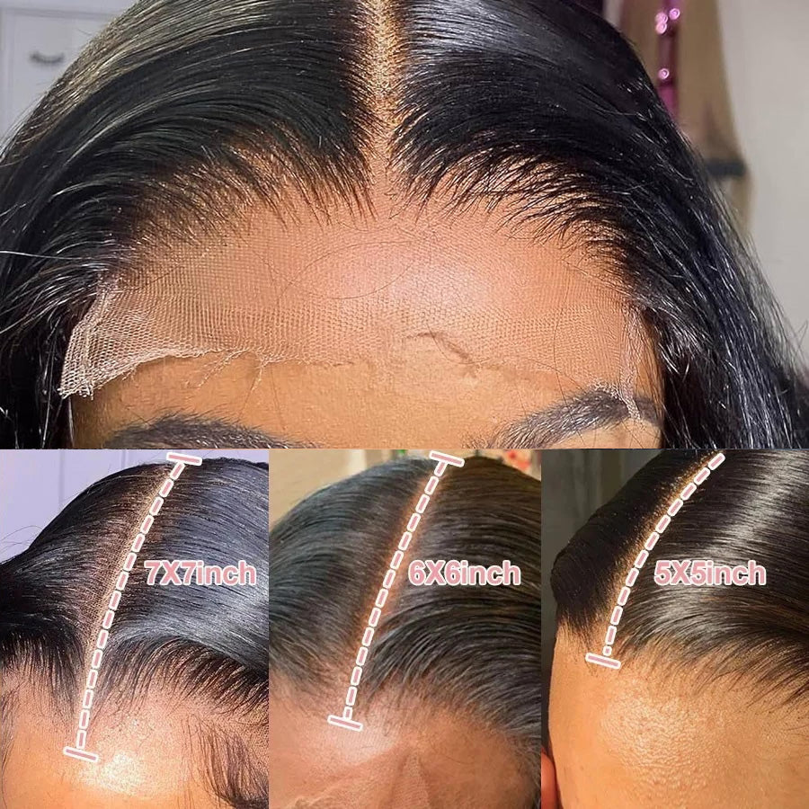 5x5 6x6 7x7 HD Lace Closure Straight Human Hair Transparent Lace Closures Only