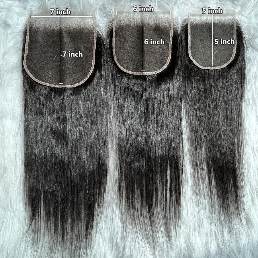 5x5 6x6 7x7 HD Lace Closure Straight Human Hair Transparent Lace Closures Only