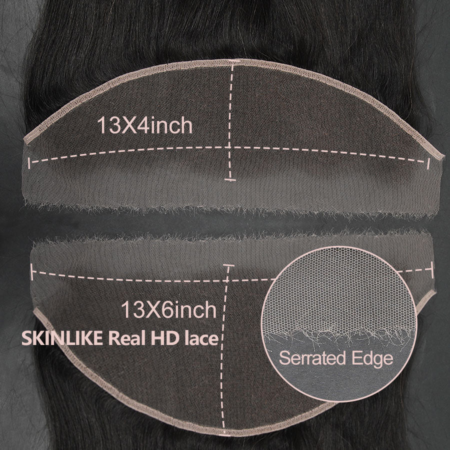 13x4 13x6 Real HD Lace Frontal Human Hair Straight Transparent Lace Frontal Closures