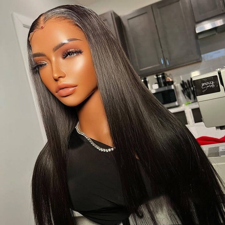 Bling Hair Virgin Hair straight 5x5 Lace Closure Wigs 180% Density  Melted Match All Skin