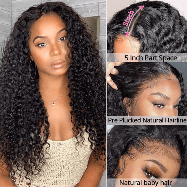 Deep Wave 5*5 HD Lace Closure Wig Best Human Hair Glueless Deep Wave Wigs