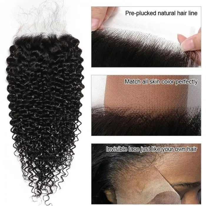 HD Deep Wave 5x5 13x4 13x6 Lace Closure Pre Plucked with Baby Hair Free Part Human Hair