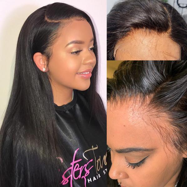 Bling Hair Virgin Hair Raides 5x5 HD Lace Closure Wigs 180% Density Melted Match All Skin 