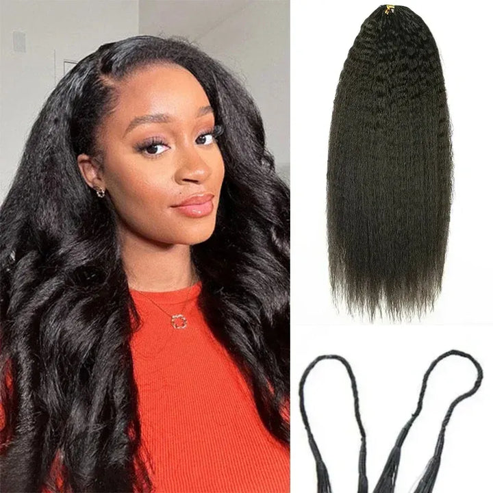 Kinky Straight Crochet Human Hair for Boho Braids Miracle Knots Friendly Time-Saving with Natural Texture